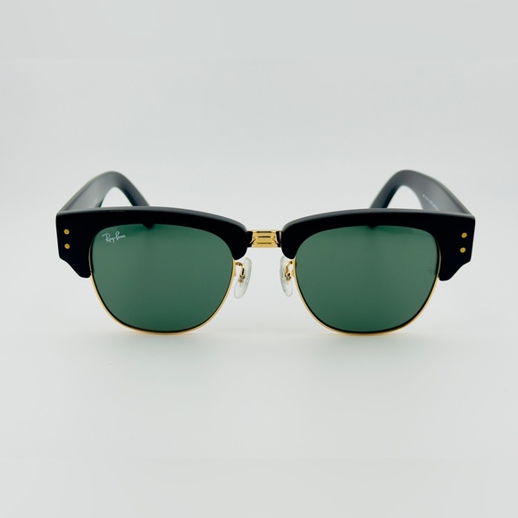 Ray-Ban Mega ClubMaster Sunglasses RB0316S Acetate Black Frame Green Lenses New! - Picture 3 of 12